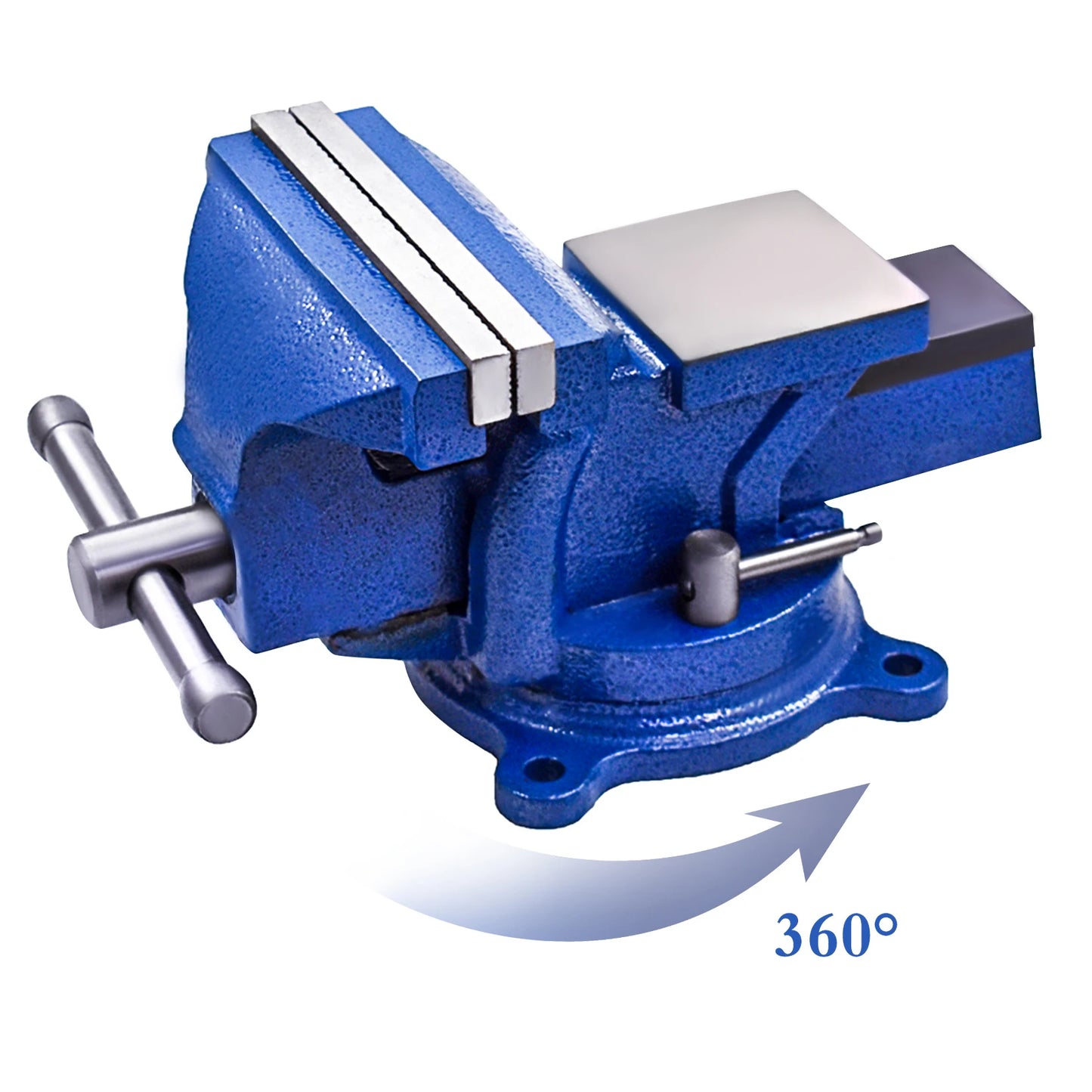 5" Bench Vise with Anvil 360° Swivel Locking Base Table Top Clamp Heavy Duty Vice Swivel Base Bench