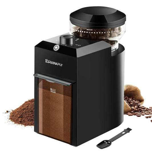Automatic Burr Mill Coffee Grinder Electric Coffee Bean Grinding With 28 Adjustable Gears