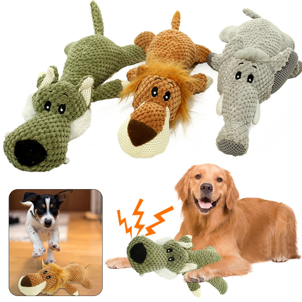 Durable Plush Dog Toy Squeak Chew For Playful Puppies