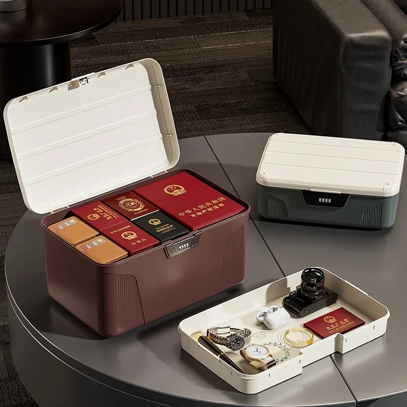 Digital Password Lock Safe Box Passport Medicine Portable Organizer Case Household Cash Jewelry Privacy Security Storage Box