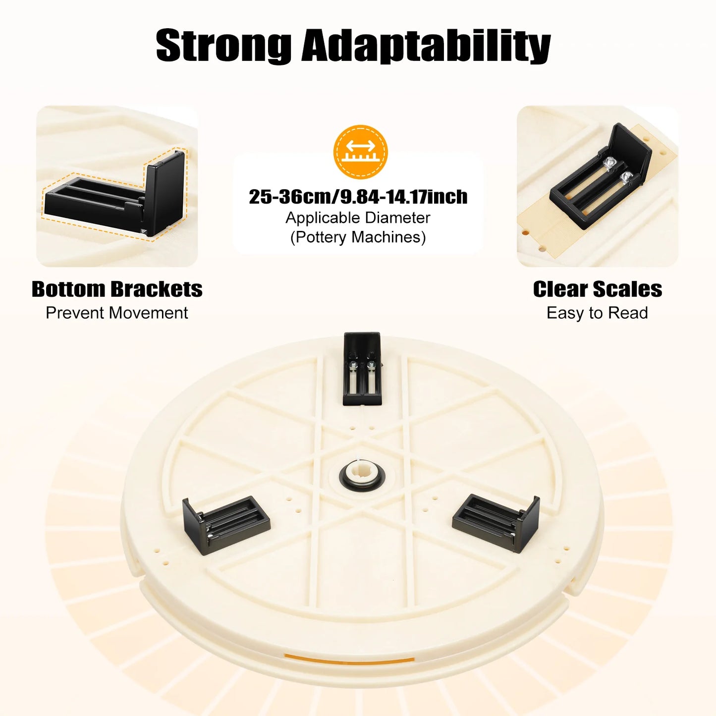 Pottery Machine Turntable Clamp with 5 Set Support Feet White Abs Ceramic Art Repair Tool Ceramic Trim Holder Centers Clip