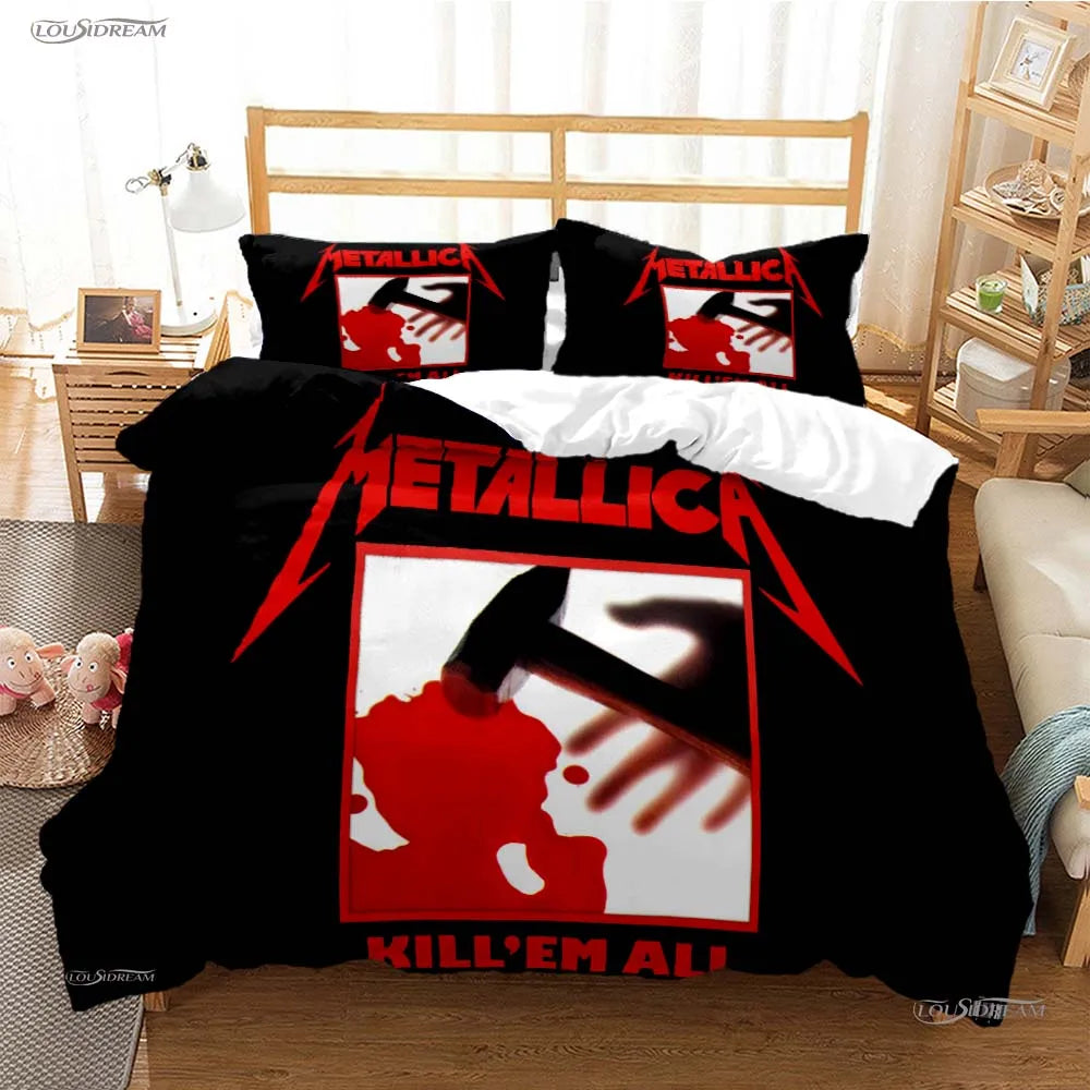 Heavy Metal Music Casal All Season Duvet Cover Comforter Bedding Sets Soft Quilt Cover and Pillowcases Single/Double/Queen/King