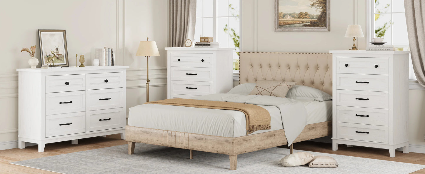 5 Dresser for Bedroom, 41.3 in Tall Vertical Drawer Dresser with Large Storage, Freestanding Wooden Closet Chest for Bedroom, Living Room