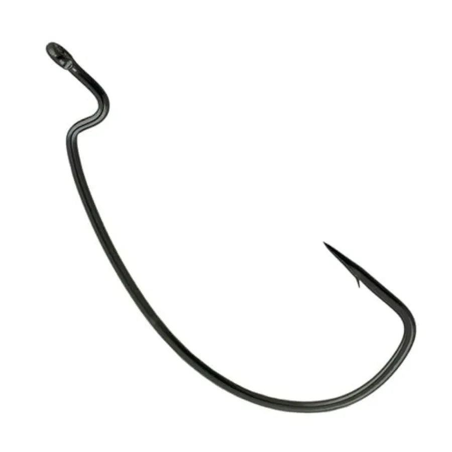 Offset EWG Worm Hooks - Super Strong Wide Gap Texas Rig Hooks for Soft Plastic Baits - High Carbon Steel Bass Fishing Hooks 25-