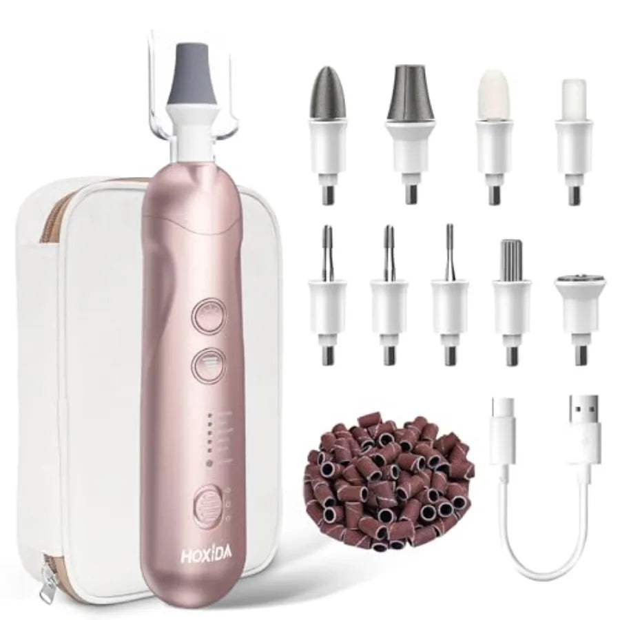Manicure Pedicure Kit for Women Professional Nail Grinder for Senior Thick Toenail Cordless Electric Nail File 5 Speeds Pedicur