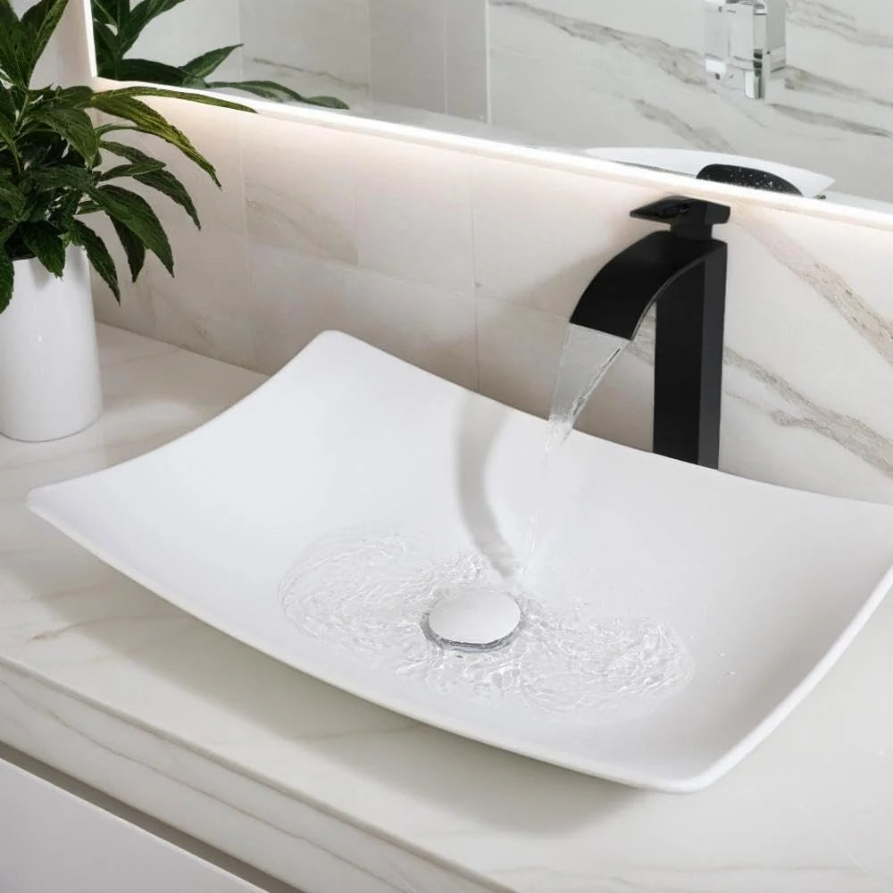 ZAPPO Vessel Sink With Drain Stone Resin Washbasin