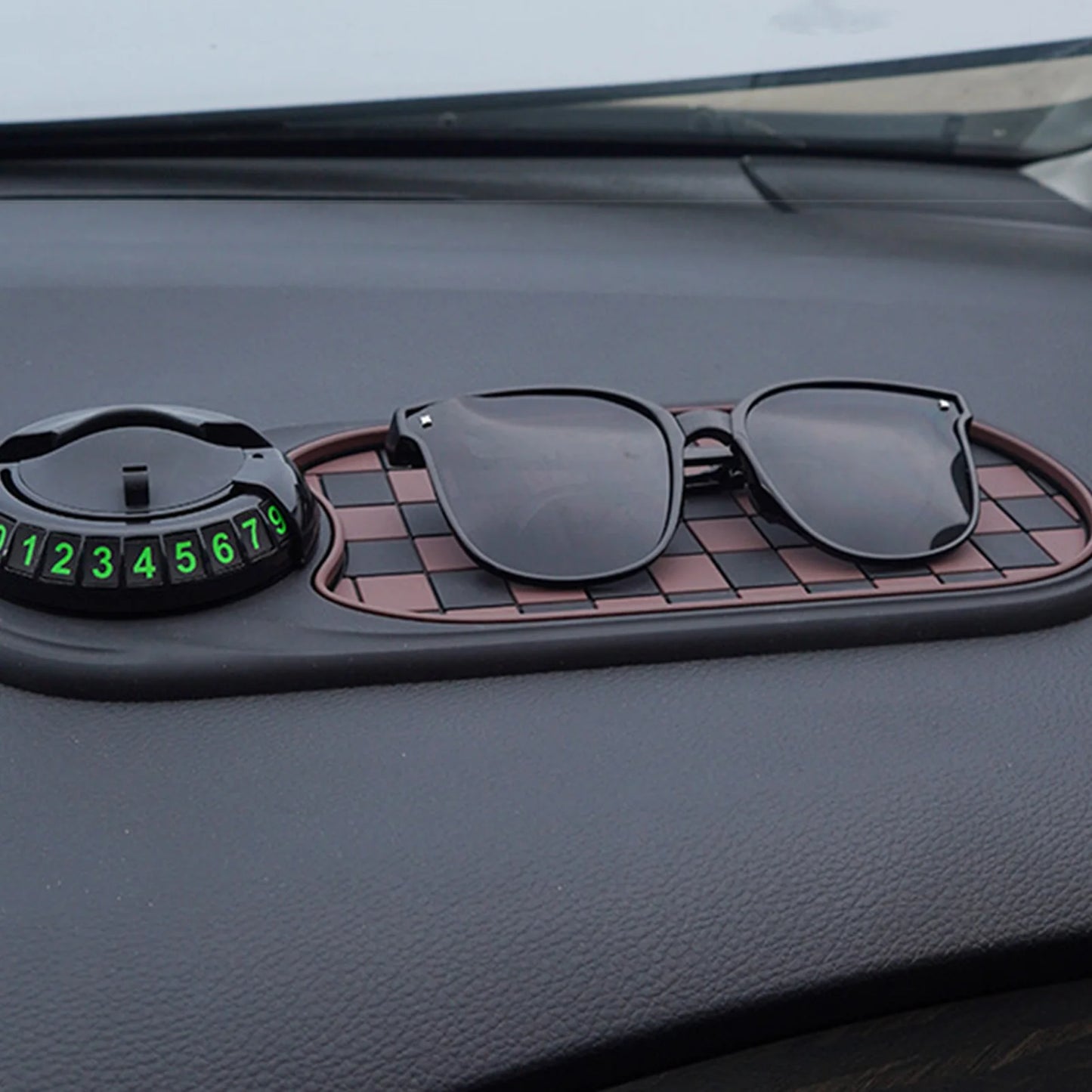 Car Anti-Slip Mat Auto Phone Holder Adjustable Phone Holder with Inner Spring for Phones Keys Gadgets Small Items