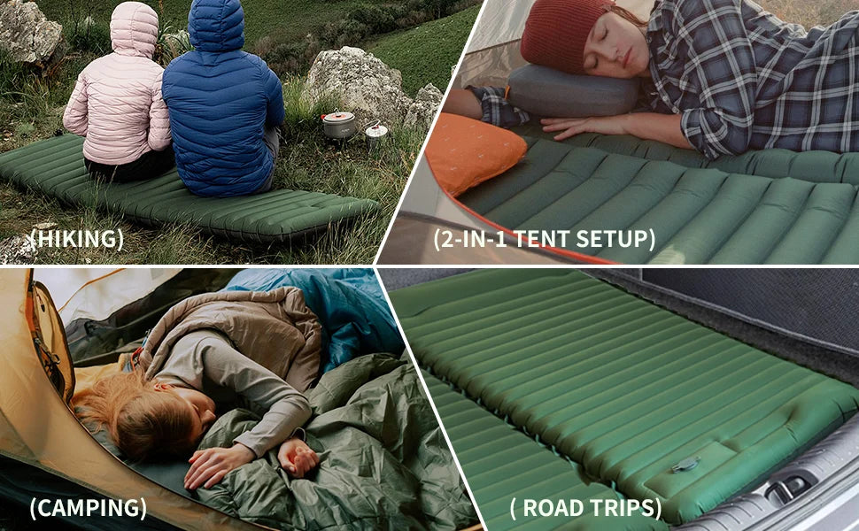 Camping Sleeping Pad Mat Inflatable, Ultralight Compact Camping Mattress, Outdoor Waterproof Sleep Pad for Backpacking Hiking