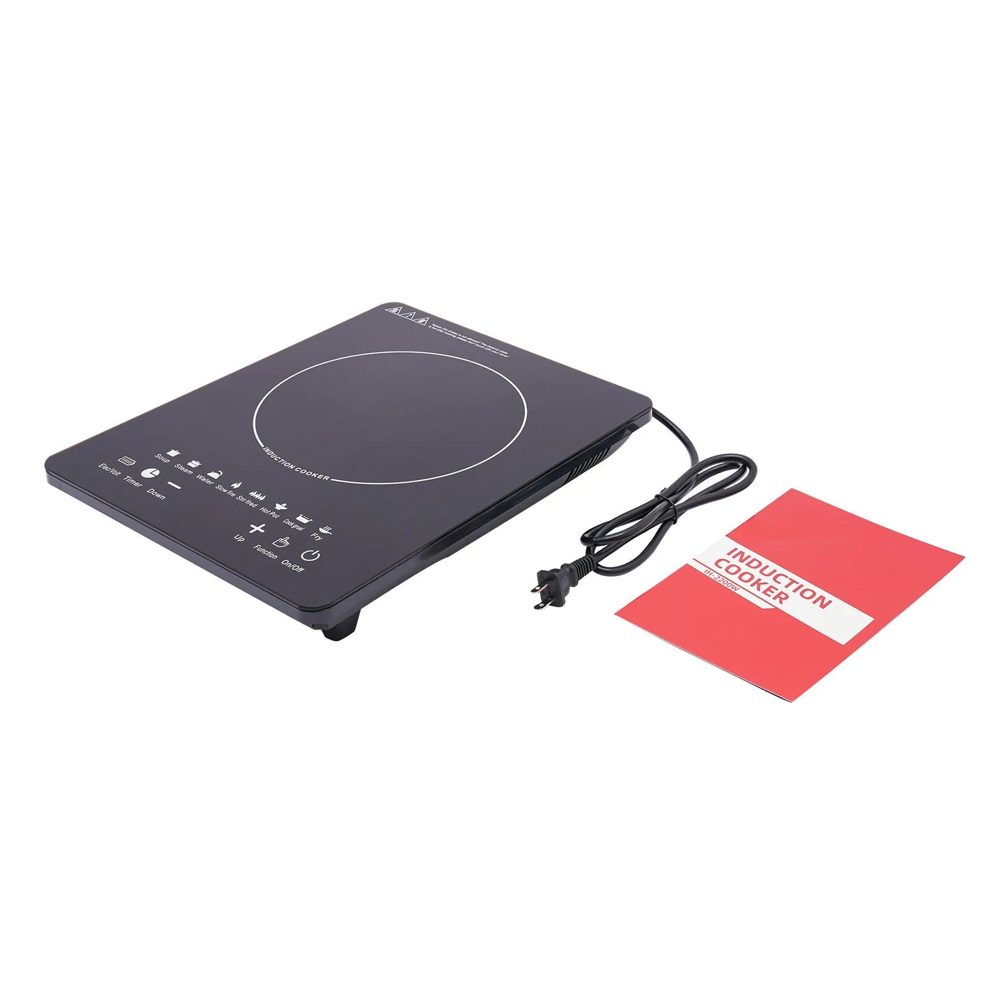 110V 750W Electric Induction Cooktop 8 Power Levels Touch Control Burner 180min Timer Portable Stove for Home RV