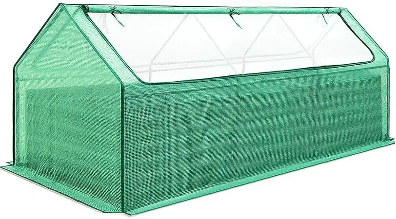 Raised Garden Bed Galvanized Raised Beds for Gardening Vegetables with Cover 8x4x2 ft Metal Planter Box Outdoor Use