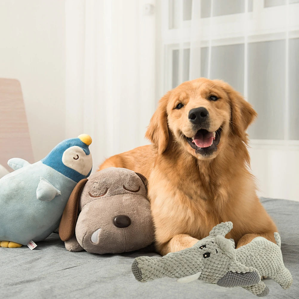 Durable Plush Dog Toy Squeak Chew For Playful Puppies