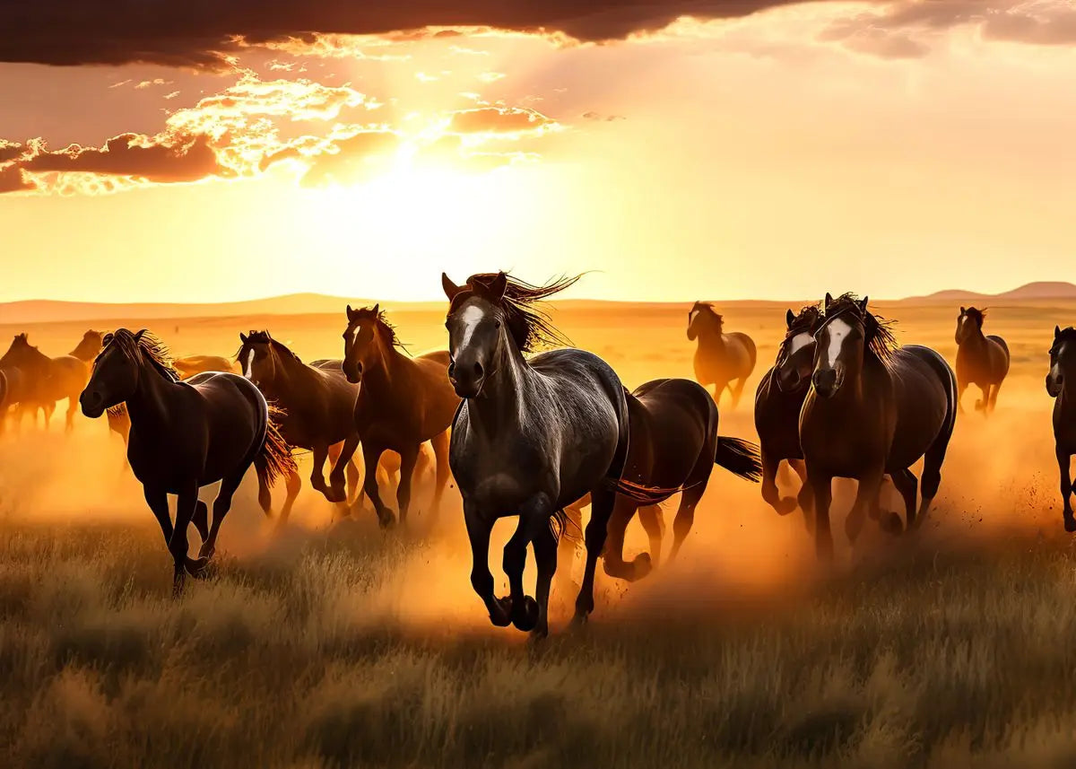 Beautiful Running Horses Canvas Painting Animal and Prints Wall Art Pictures for Living Room Office Home Decor Cuadros