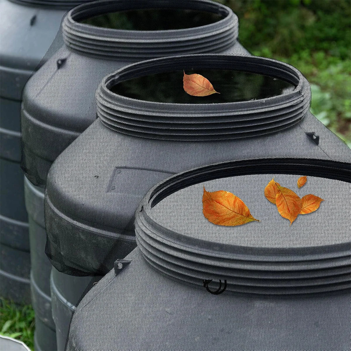Rain Barrels Screen Water Bucket Covers,Rainwater Collector Tank Net Cover,Rain Water Collection Bucket Netting with Drawstring