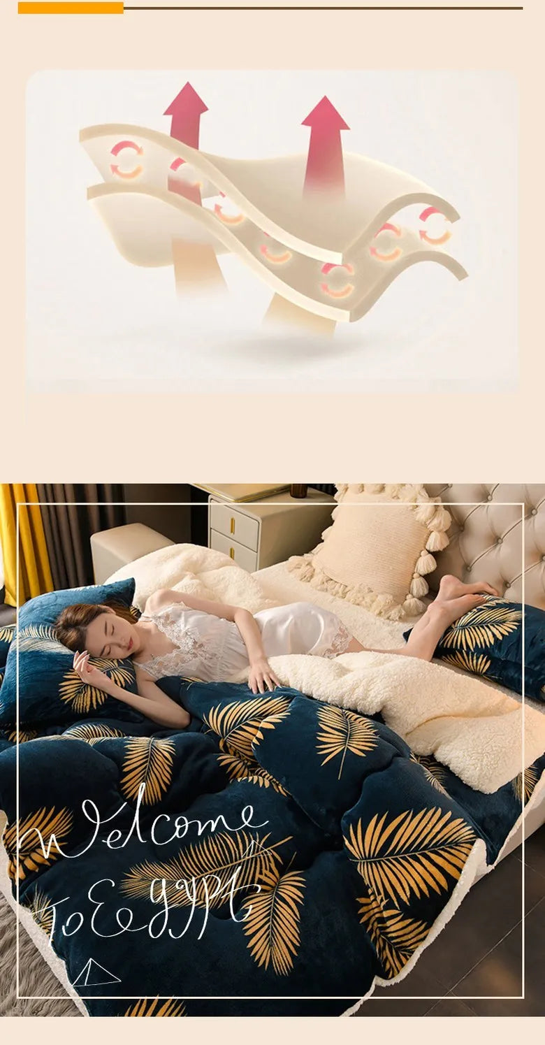 Plush Flannel Fleece Winter Bedding Comforter For Cozy Nights