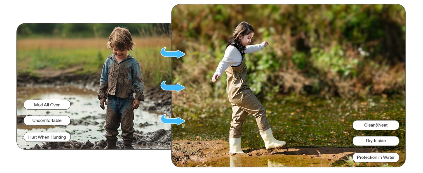 Ghosthorn Chest Waders for Kids Waterproof Youth Waders for Hunting Fishing Waders with Boots nylon Waders for Children