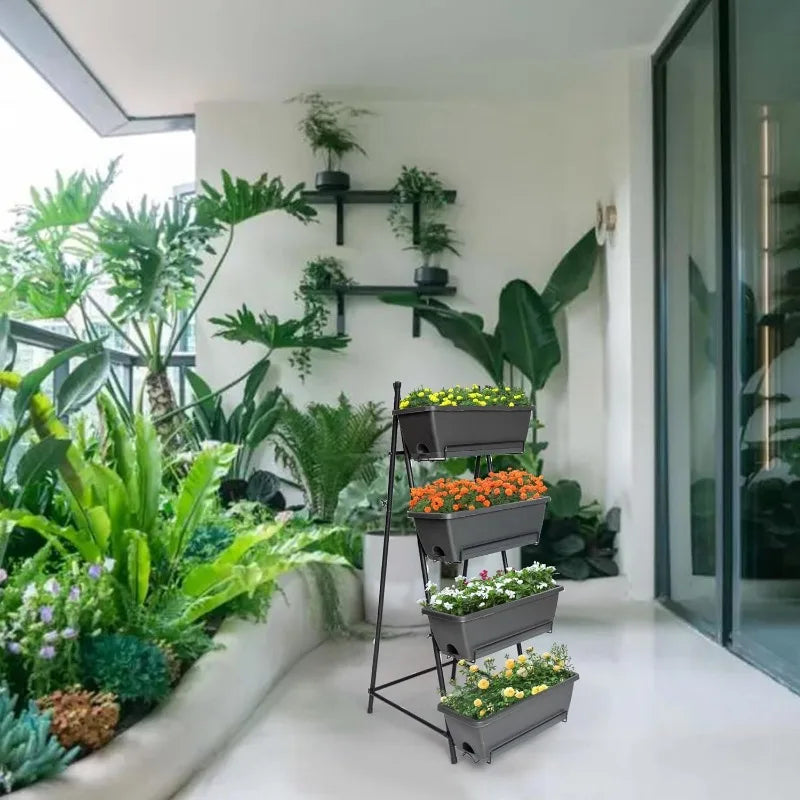 4 Tier Raised Garden Bed Tall 45 Inch Vertical Elevated Planter