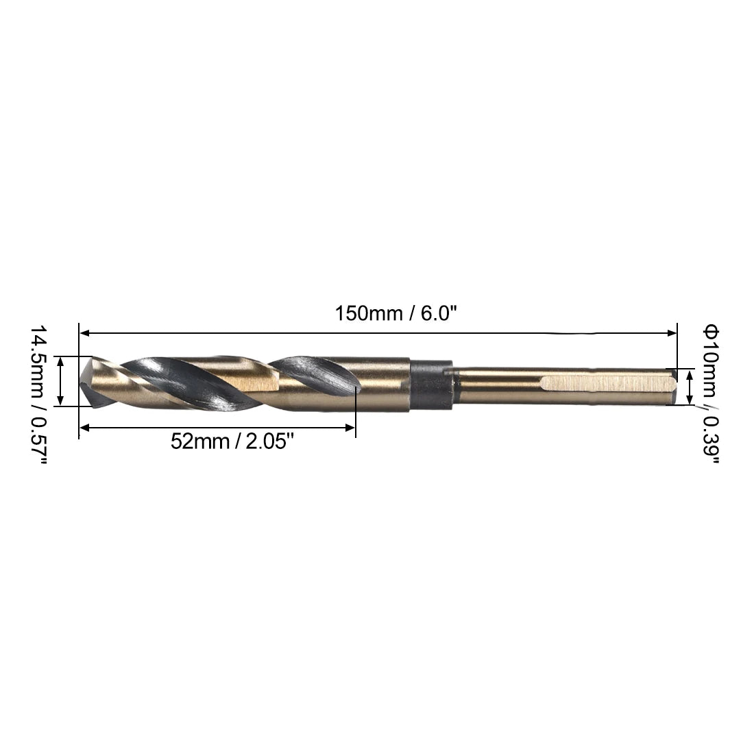 1pcs Twist Drill Bit 13/14/15/16/17/18/19/20/22/25mm 0.39-1/2Inch Shank Reduced Shank HSS Twist Drill Bits for Stainless Steel