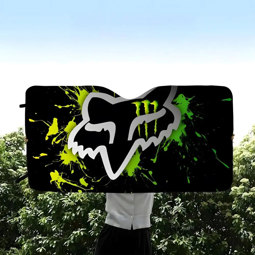 Sun Visor Car Windshield Sunshade  Foldable Automotive  Protection Sun Block Cover spoof FOX Racing