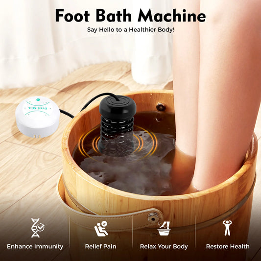 Ionic Foot Bath Detox Machine - Portable Foot Spa with 30-Minute Timer for Home Use - White