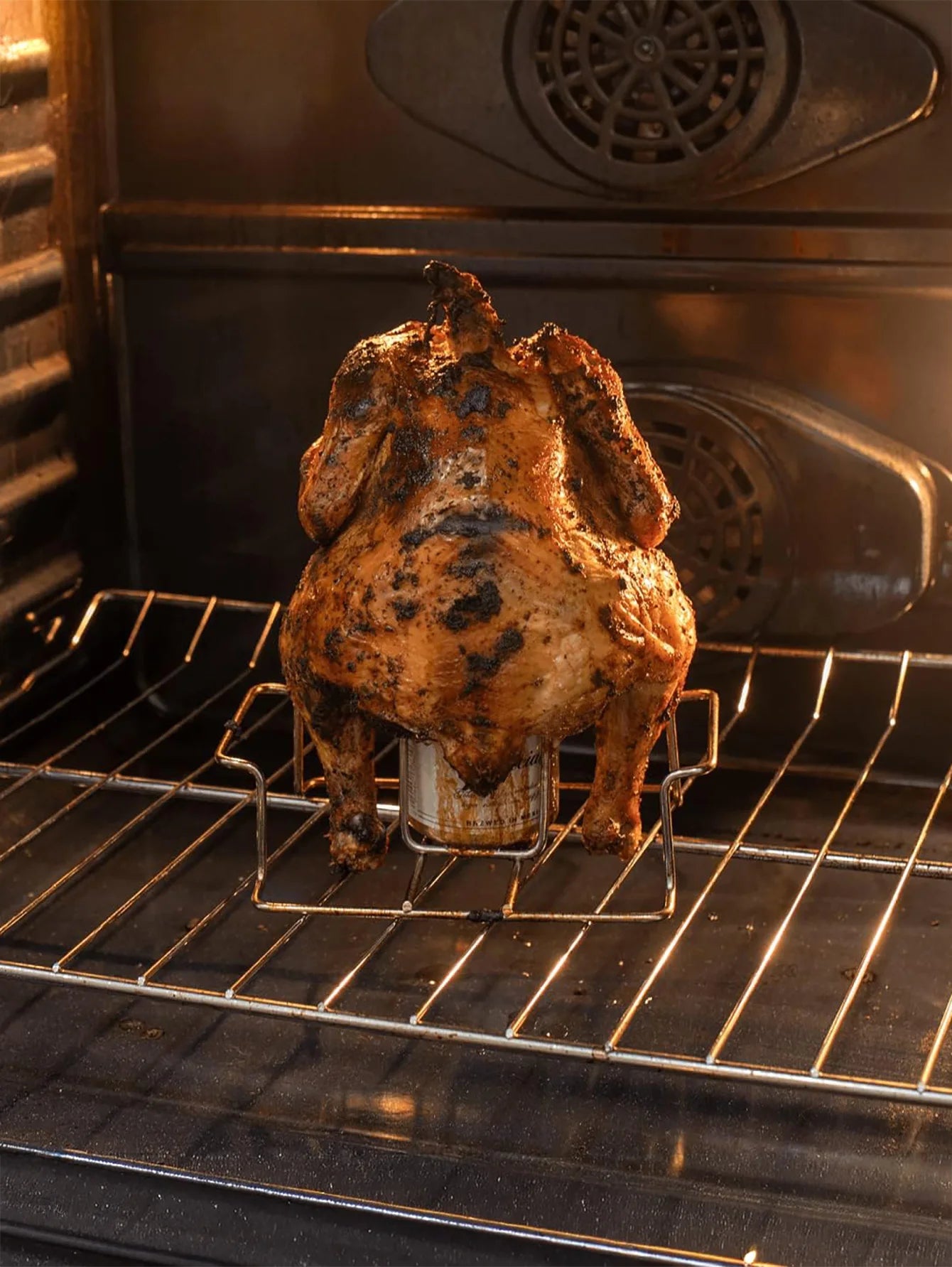Beer Can Chicken Holder for Grill and Smoker, Premium Grade Stainless Steel Beer Chicken Stand with Handle