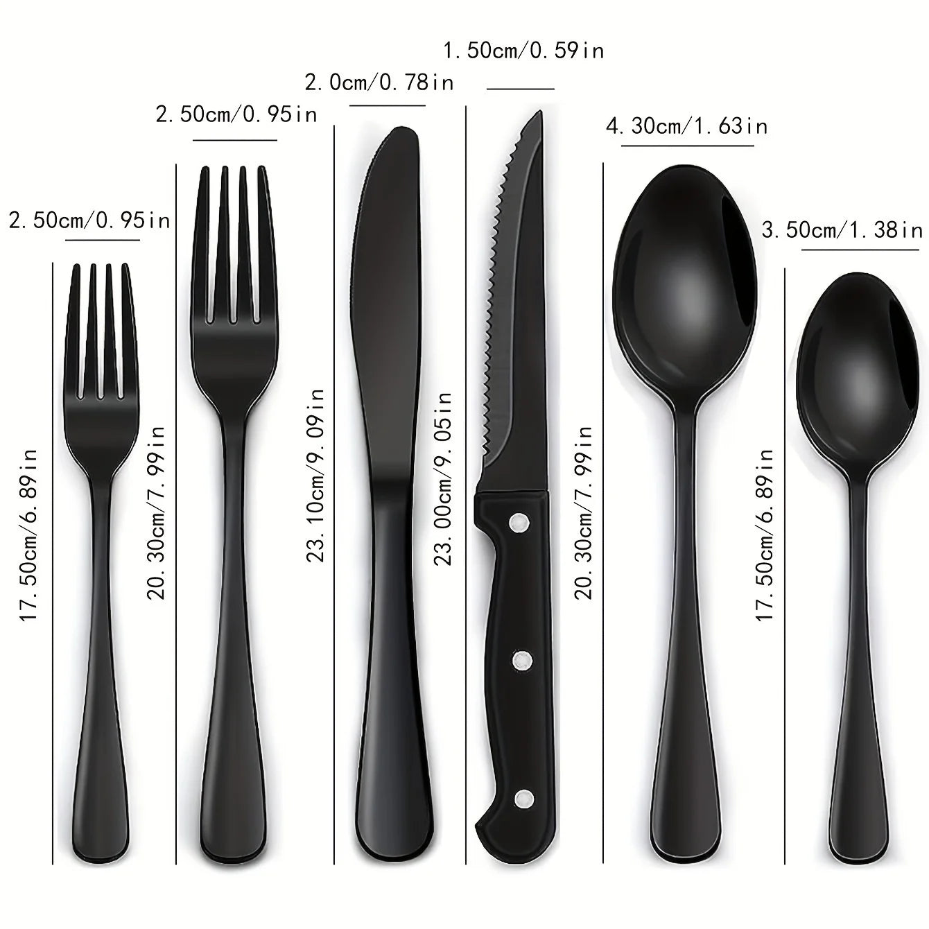 Stainless Steel Flatware Set With Steak Knives Food Grade