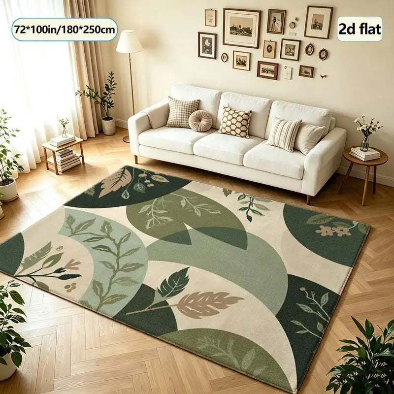 Elegant Boho Leaf Botanical Rug For Contemporary Indoor Spaces