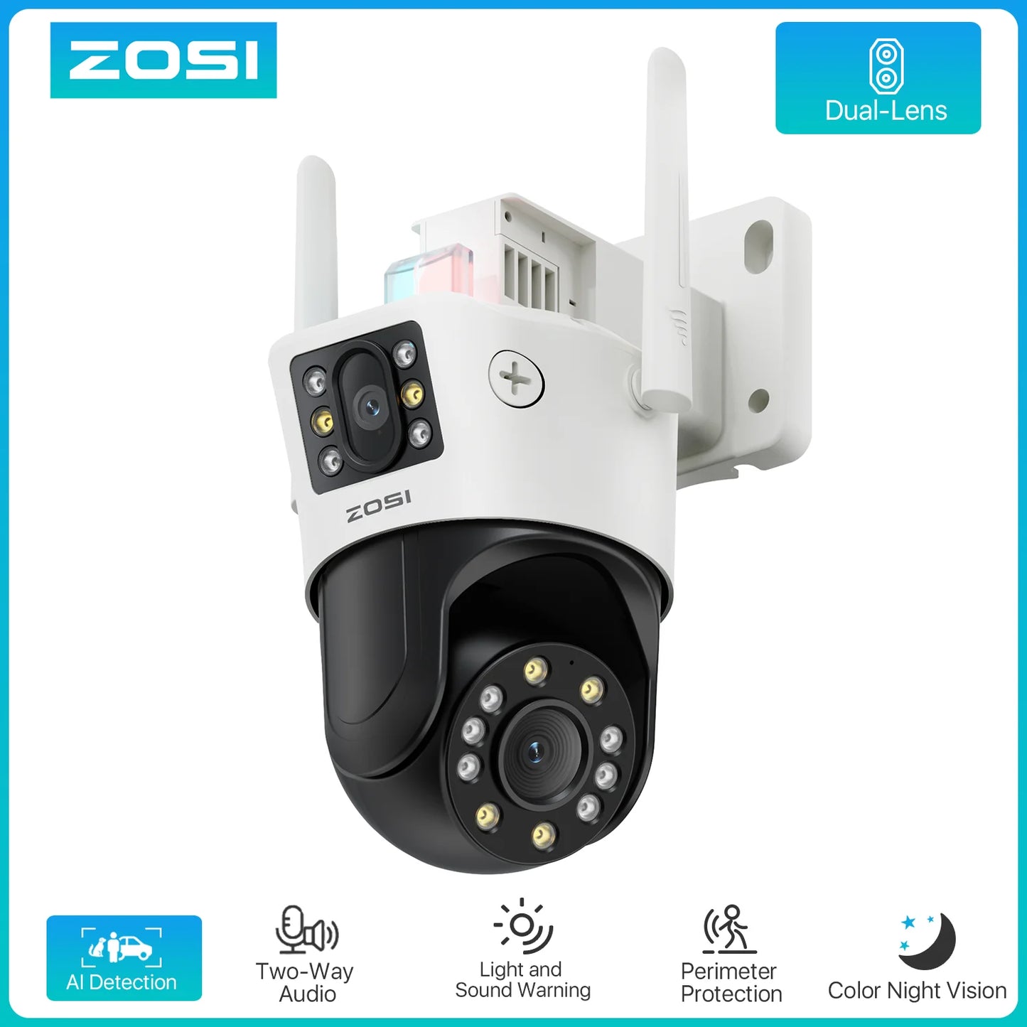 Zosi Ultra 4K Dual Lens PTZ Surveillance Camera Outdoor
