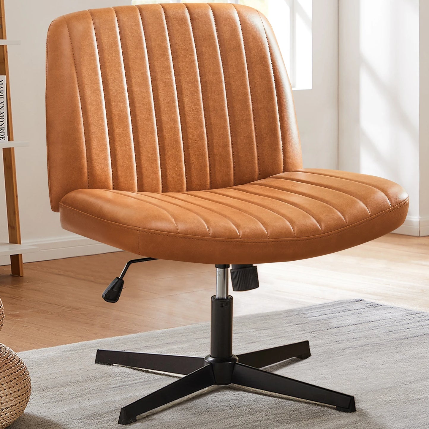 JHK Cross Legged Office Chair With Rocking Adjustable Swivel