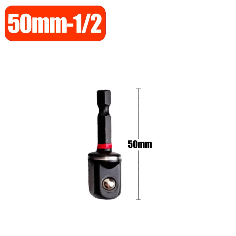 Impact Socket Adapter 1/4" 3/8" 1/2" Square Socket Driver Extension Bit Power Tools Hex Shank Impact Driver Socket Adapter