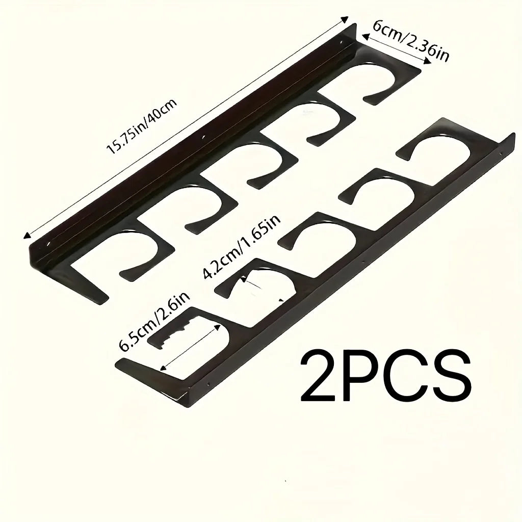 2pcs of storage racks for 5 fishing rod racks installed on the wall and garage ceiling, suitable for most fishing rods.
