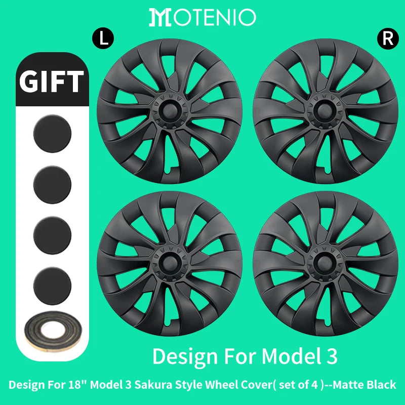 4PCS Design For TESLA Model 3 2017-2023 18 Inch Arachnid Style Wheel Cover Hubcaps Cap Only For Model 3 Wheel Cover Accessories