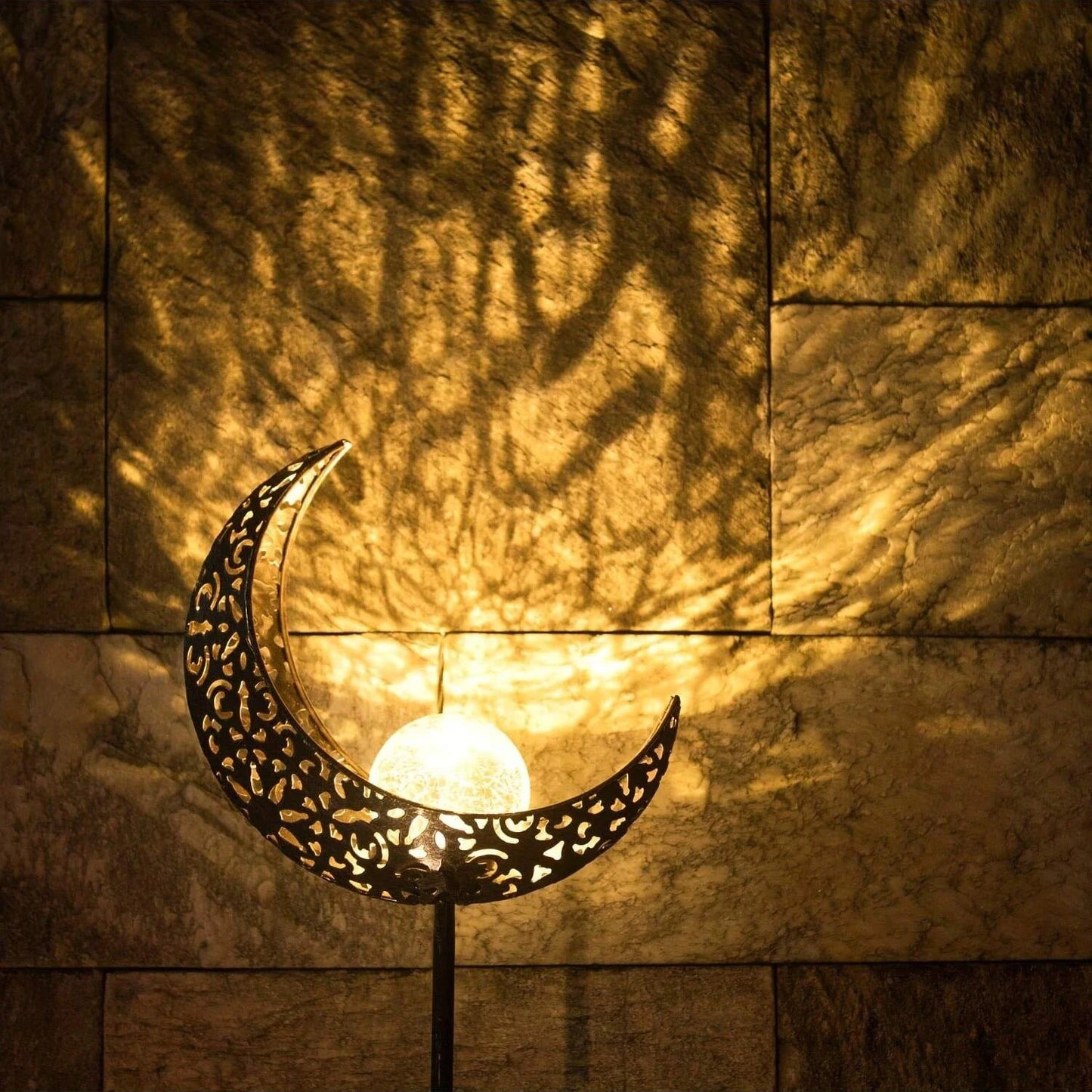 Decorative Solar Cat Moon Shaped Outdoor Garden Lamp