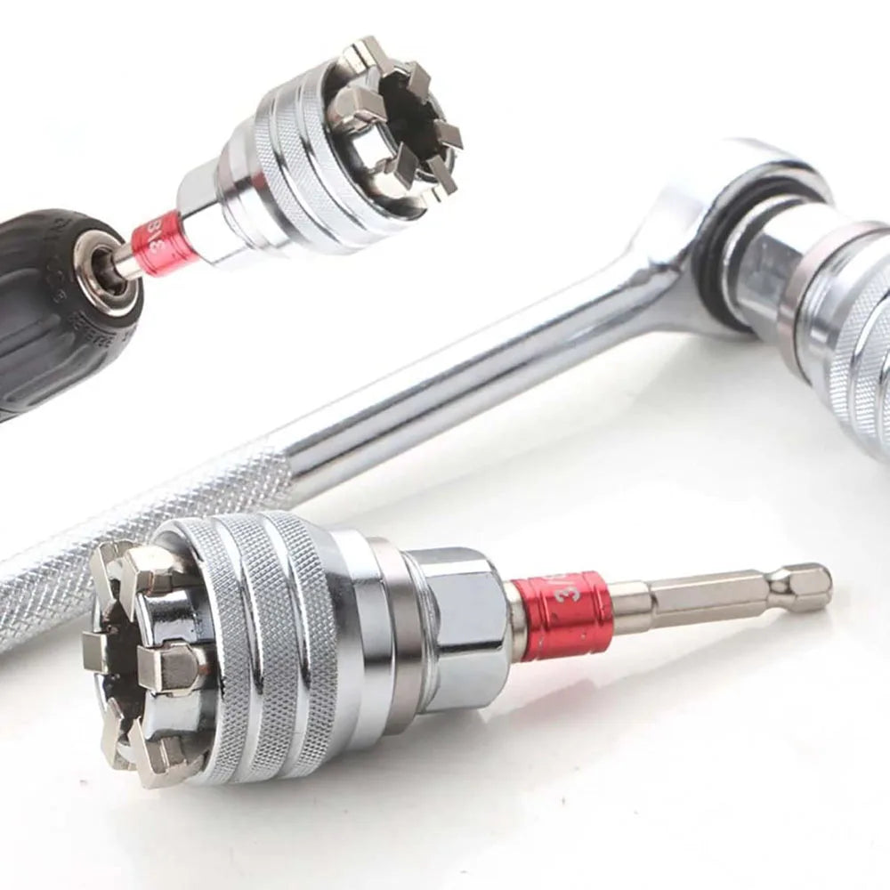1/2PCS Universal Wrench Sleeve Converter Fits for Standard 3/8-10 To 19mm Super Socket Multifunctional Drive Wrench Tool