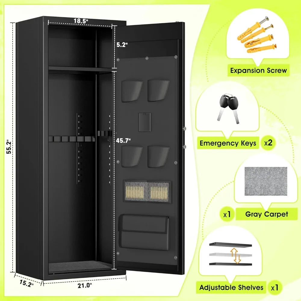 14-16 Gun Safe for Rifles and Pistols,Quick Access Rifle Gun Safe with Keyboard Lock, Gun Cabinets for Rifles and Shotguns with