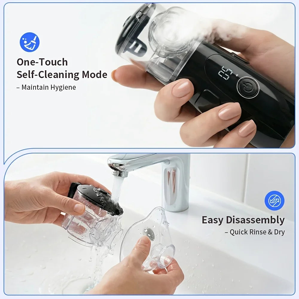 Portable Handheld Nebulizer, Mesh Atomizer Inhaler, Personal Respiratory Device for Home, Travel, School & Business Trip Use