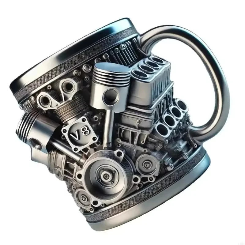 New engine cup, mug, stainless steel liner, coffee cup, creative resin crafts, desktop decoration ornaments