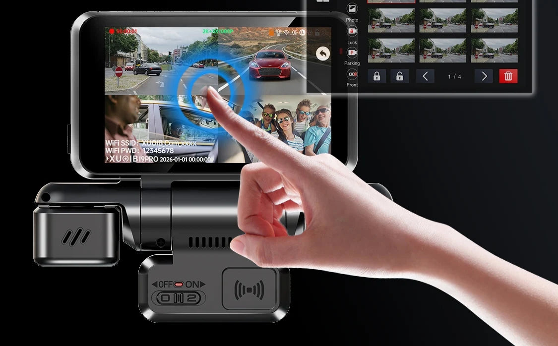 XUOIB 4CH GPS Dash Cam I9pro-wb Front 4K/2K+3*1080P for Car 360 DVR Camera 24H Parking Mode WiFi Video Recorder IR Night Vision