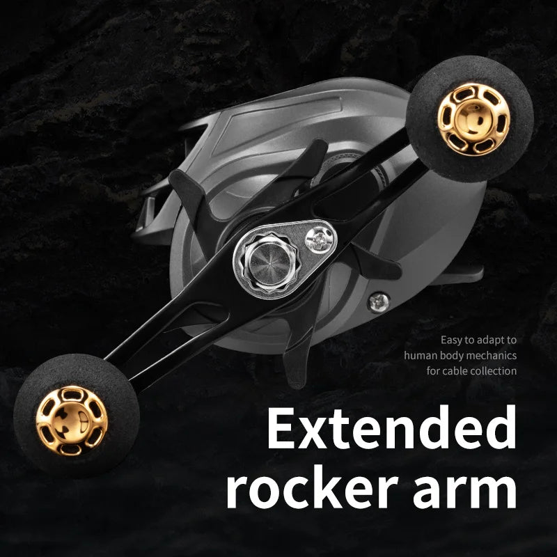 ROOBLINOS AK2000 Baitcasting Reel 7.2:1 High Speed Gear Ratio Aluminum Spool Smooth Powerful Fishing Wheel for Freshwater Saltwa