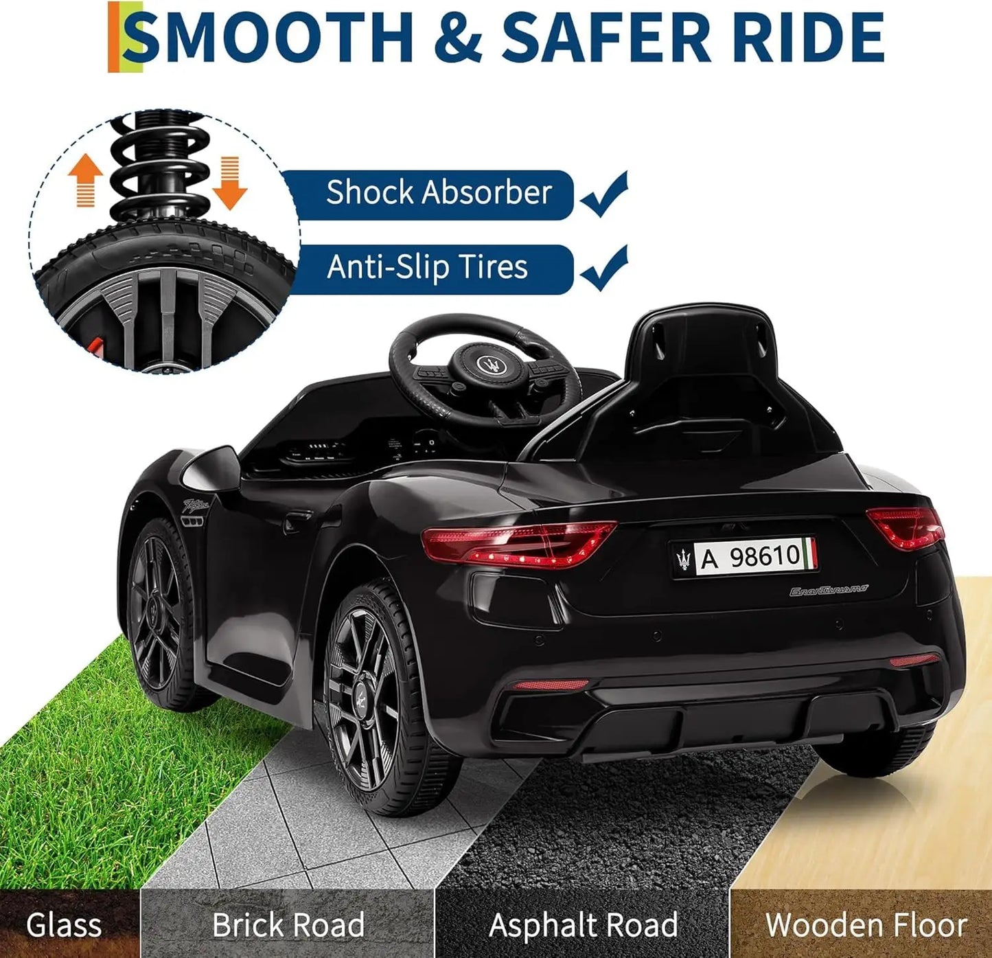 Electric Toddler Ride On Car With Remote Control Suspension