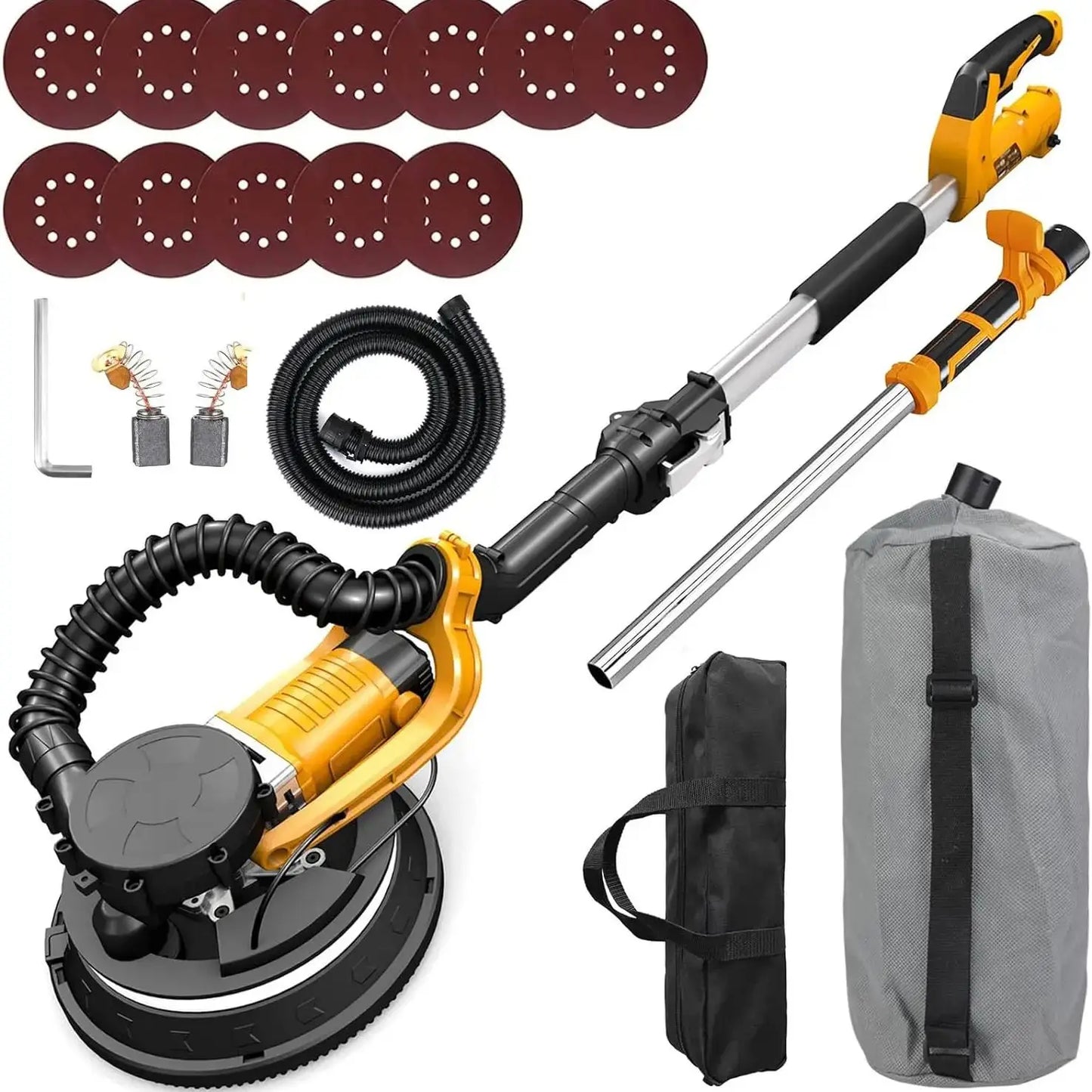 ZHJAN Drywall Sander with Vacuum Auto Dust Collection(880W),Double-Deck LED Lights Sander, 5 Variable Speed