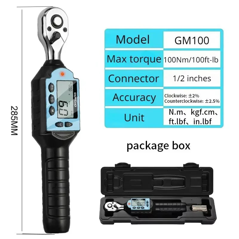 1/4" 3/8" 1/2" MINI Digital Torque Wrench Torque Spanner Hand Tools Bicycle Car Repair Tool Portable Wrench Bidirectional