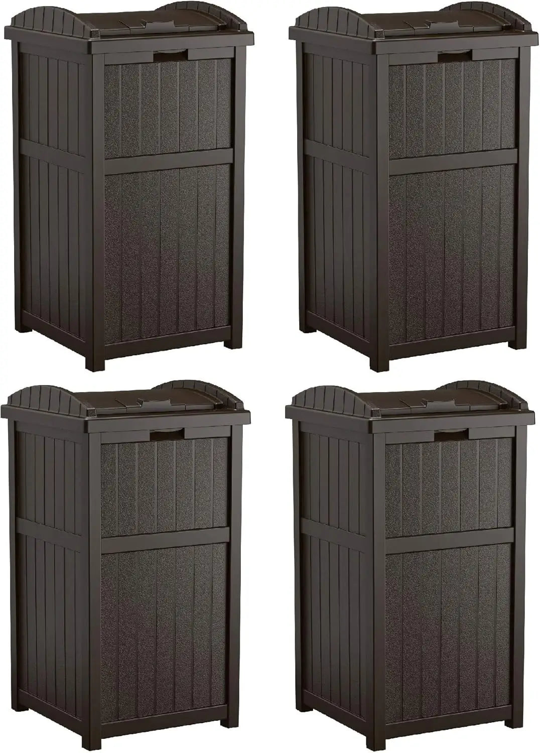 Suncast 30 Gallon Outdoor Trash Hideaway Resin Refuse Container Lid Cyberspace Concealed Waste Storage Patio Backyard Garden