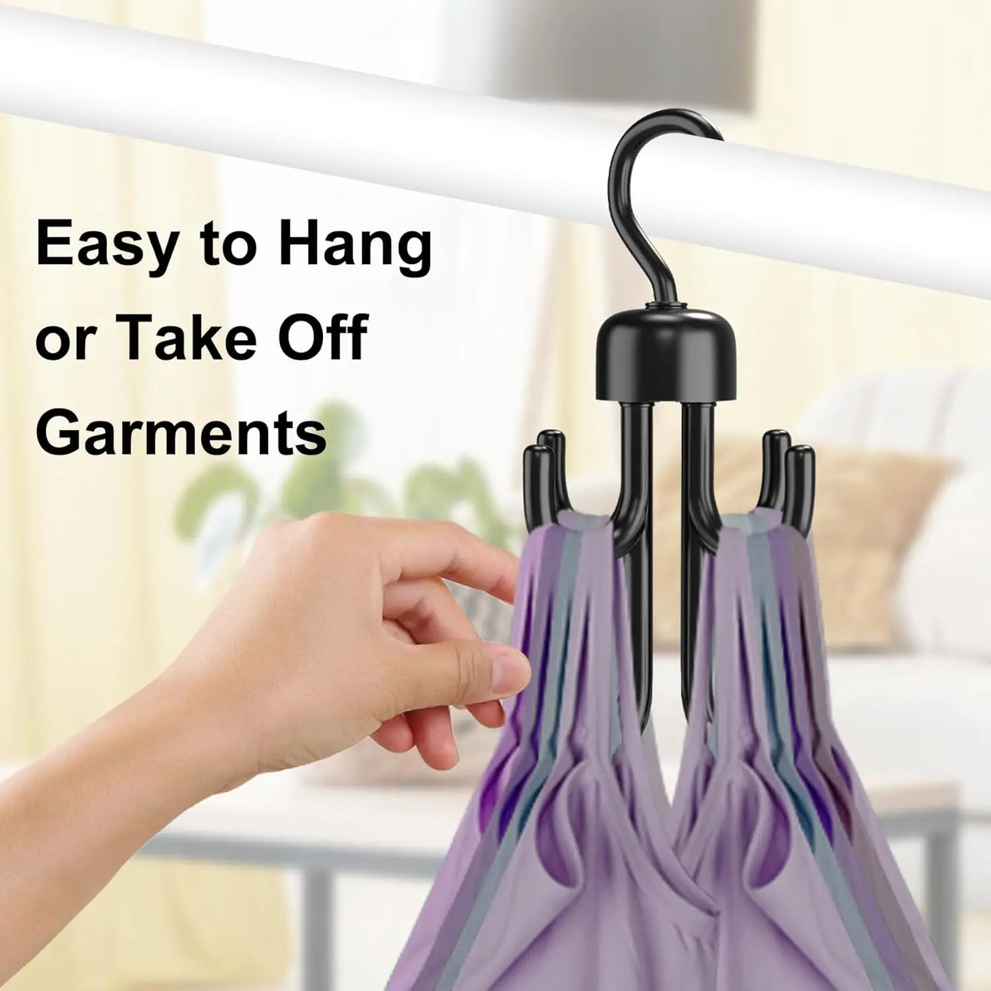 Multifunctional Closet Hook, Rotatable Hanging Organizer Closet Clothes Hangers Handbags Storage Hooks