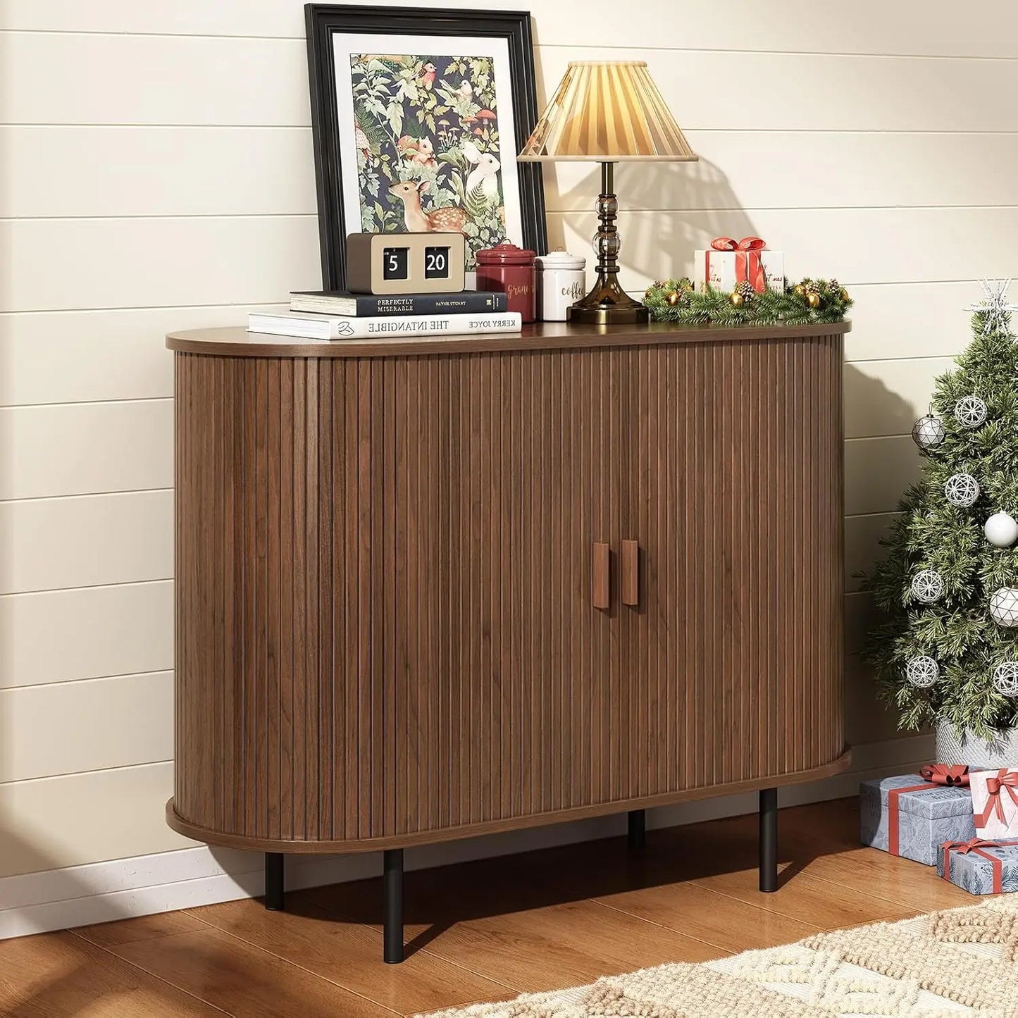 40" Modern Sideboard Buffet Cabinet with Storage - Sliding Door & Adjustable Shelves, Coffee Bar Console for Kitchen/Entryway