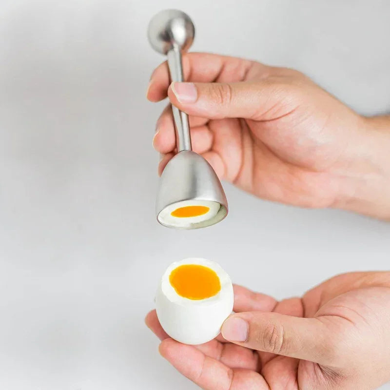 Stainless Steel Egg Topper Shell Opener Egg Cutter Cracker Metal Egg Cups Stand Holders for Soft Hard Boiled Eggs Kitchen Tools