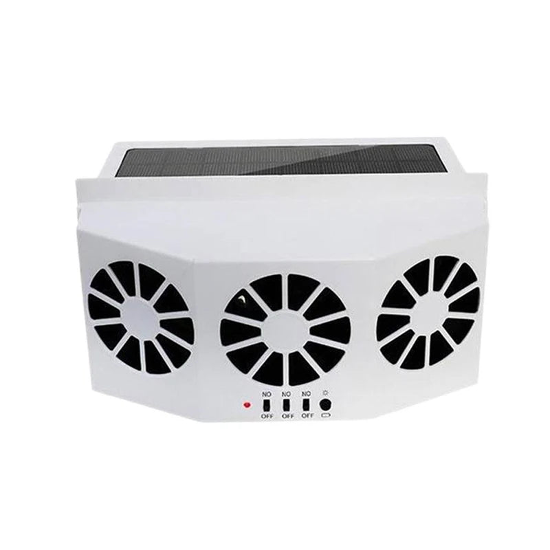 Summer solar-powered dual-fan car window windshield car ventilation outlet ventilation cooling air conditioning exhaust