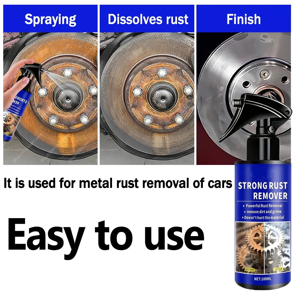 Car Rust Remover Clean Metal Iron Prowder Quickly Auto Exhaust Pipe Rust Derusting Spray Stain Removal Agent Car Wheel Hub Care