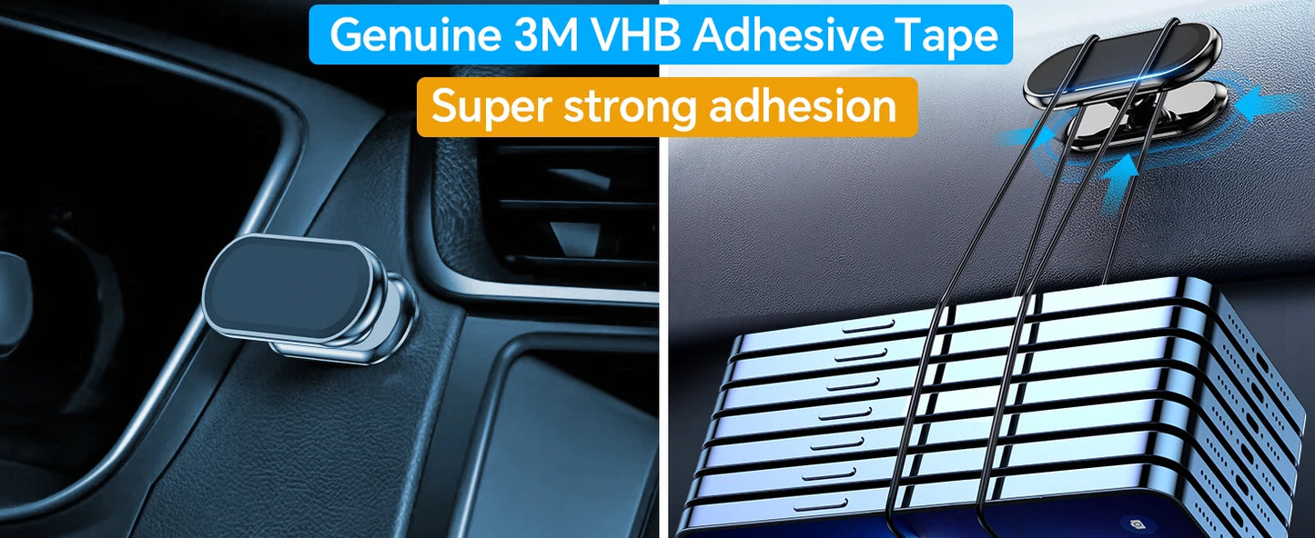 【2-Pack】 Magnetic Phone Holder for car, [ Super Strong Magnet ] [ with 4 Metal Plate ] Cell Phone carmount for iPhone Magnetic [ 360° Rotation ] Universal Dashboard Adhesive Car Magnetic Phone Mount