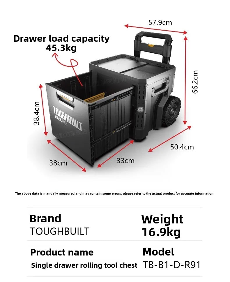 New Design TOUGHBUILT All-in-One Tool Box, Waterproof Stackable Rolling Storage Case for Electrician, Camping, Vehicle & Repair