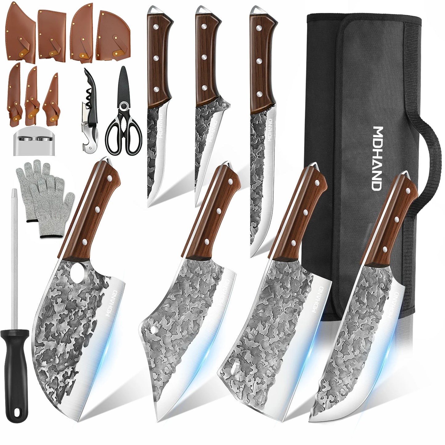 Meat Cleaver Knife 14pcs High Carbon Steel Professional Chef Set